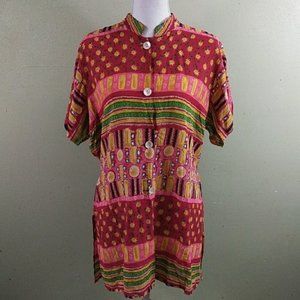 CGNY Colorul Mandarin Collar Tunic Size 22 NWOT